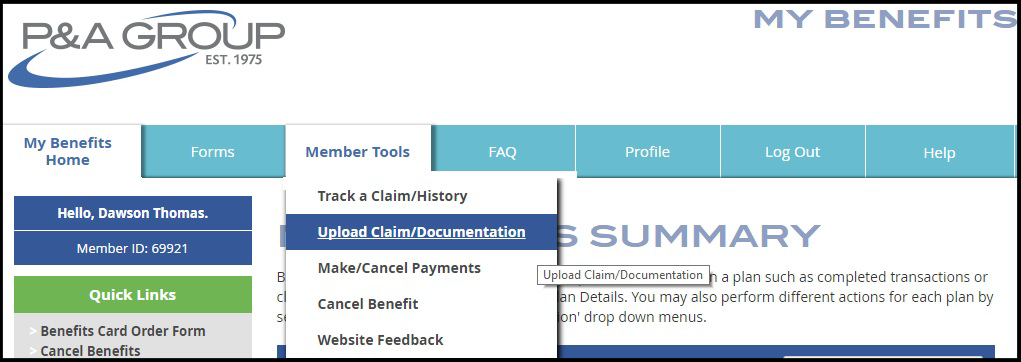 Landing page when you log into your account at www.padmin.com.