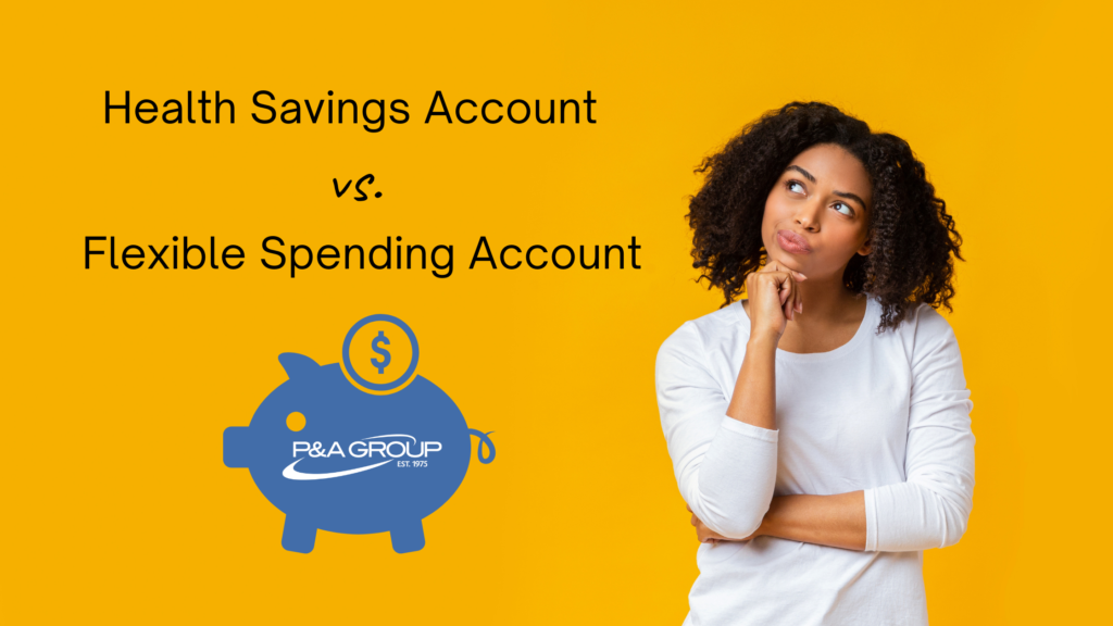 A woman considers the benefits of a Health Savings Account and Flexible Spending Account.
